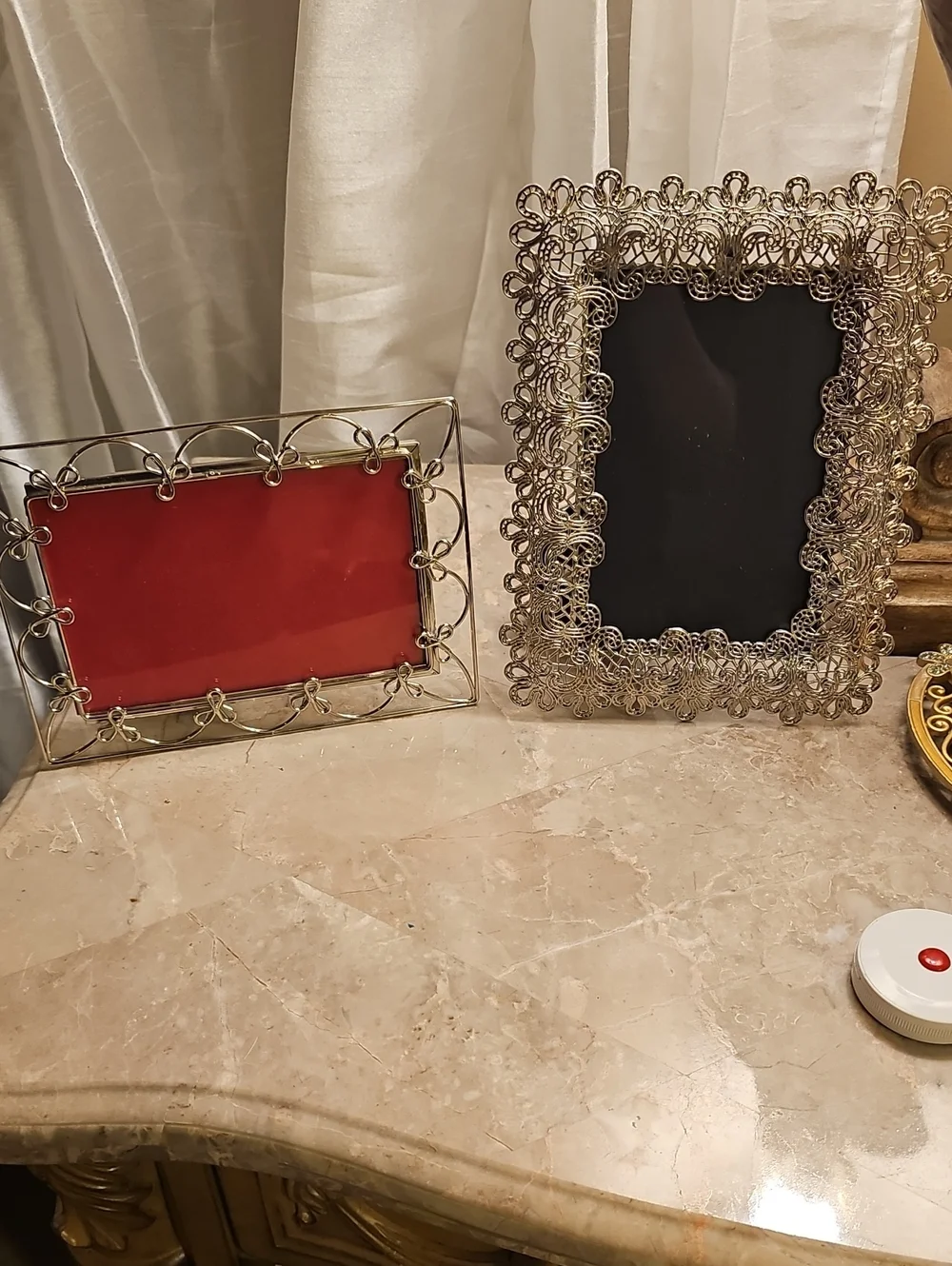 Decorative Silver Filigree Photo Frames Set 2 - Silver New Without Tags